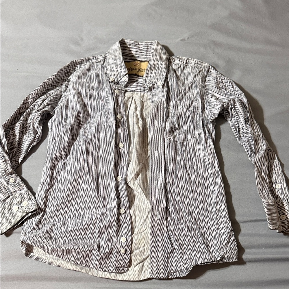 Wrangler Kids Black and White Button Down Shirt